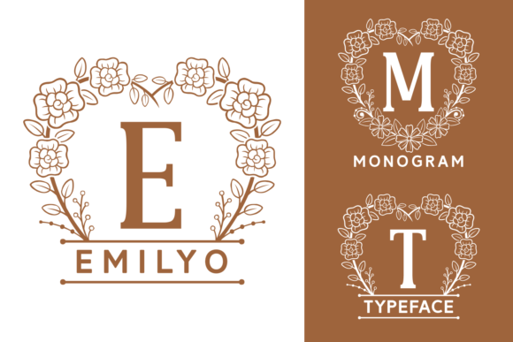 Emilyo: A Floral Monogram Typeface for Elegant Branding