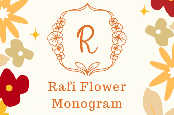 Rafi Flower Monogram: A Sweet Decorative Font for Handmade Brands